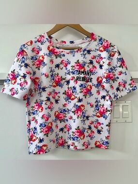 Parts + Labor Amant Rebelle Floral Print Short Sleeve